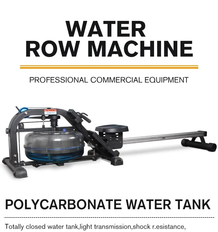 Commercial Gym Home Fitness Equipment Cardio Water Resistance Rower Water Rowing Machine With Digital Monitor