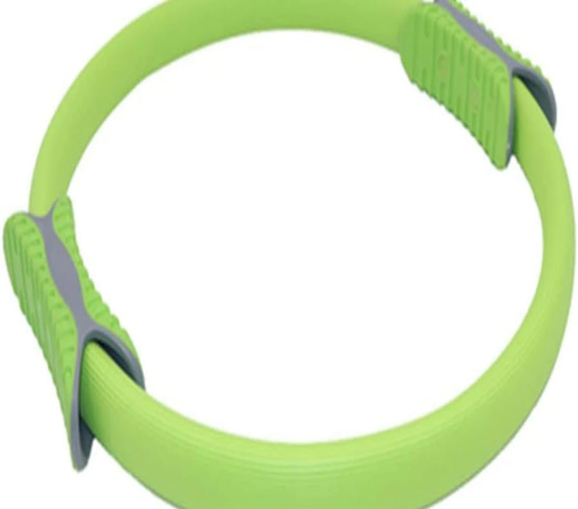 Green dog collar with gray hardware on a white background