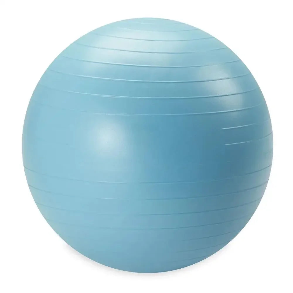 Blue exercise ball on a white background