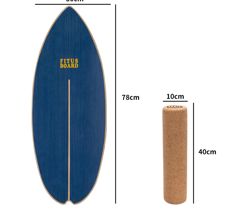 FITUSBOARD Natural Walnut Balance Board — Professional Core Training & Stability Trainer