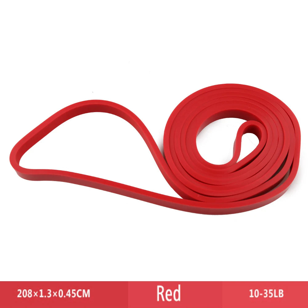 Red elastic band with specifications on a white background