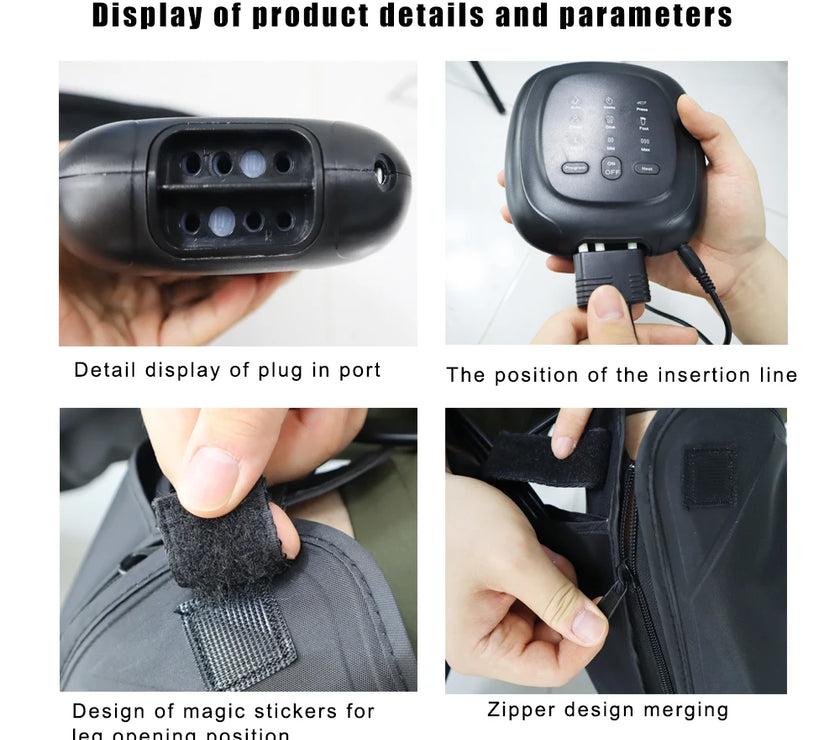 VamsLuna Cycling Compression Boots (Non-Electronic) — Leg Massage Sleeves, 3-Level Fit, 6 Configurations, CE Certified