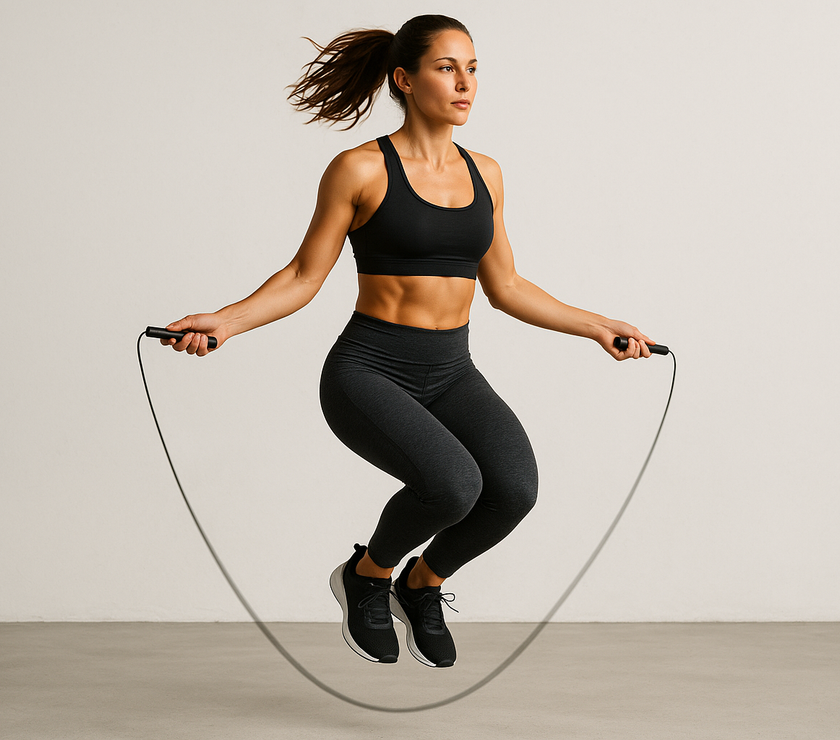A woman using jump rope
