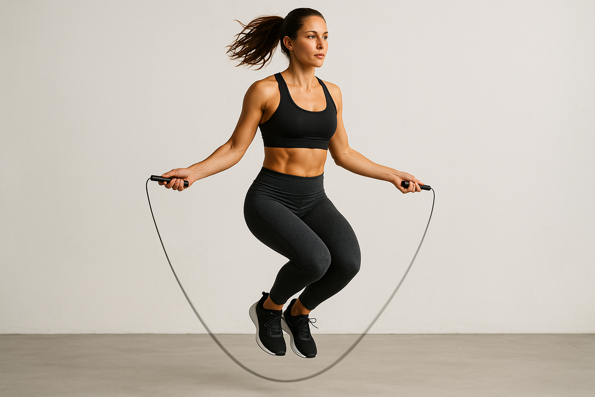 A woman using jump rope
