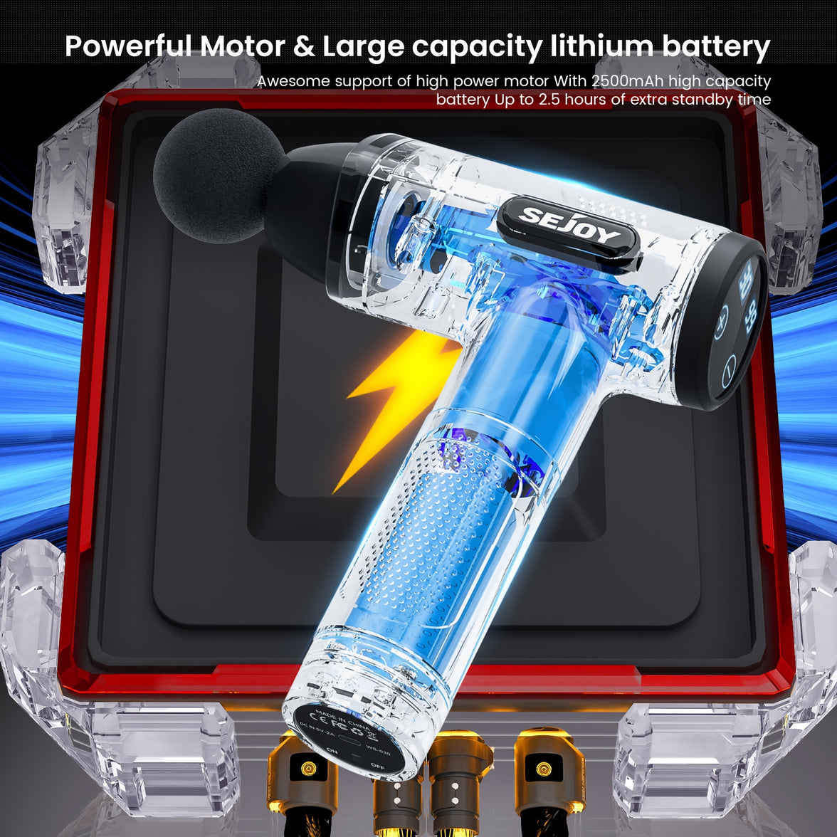 Sejoy 30 speeds Massage Gun Percussion Massager Fascia Gun Deep Tissue Muscle Vibrating Relax